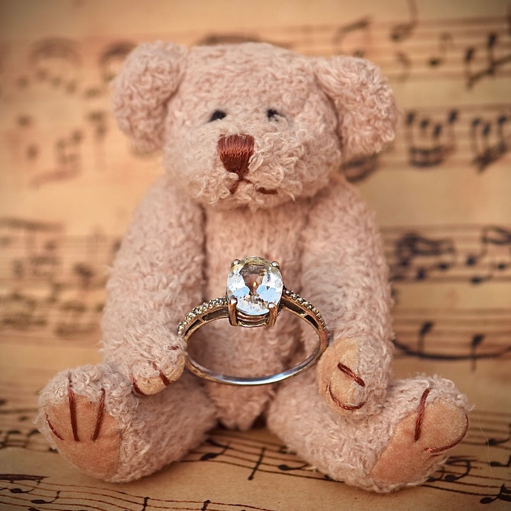 Solid 925 Sterling Silver Ring With Topaz Stones - image 1